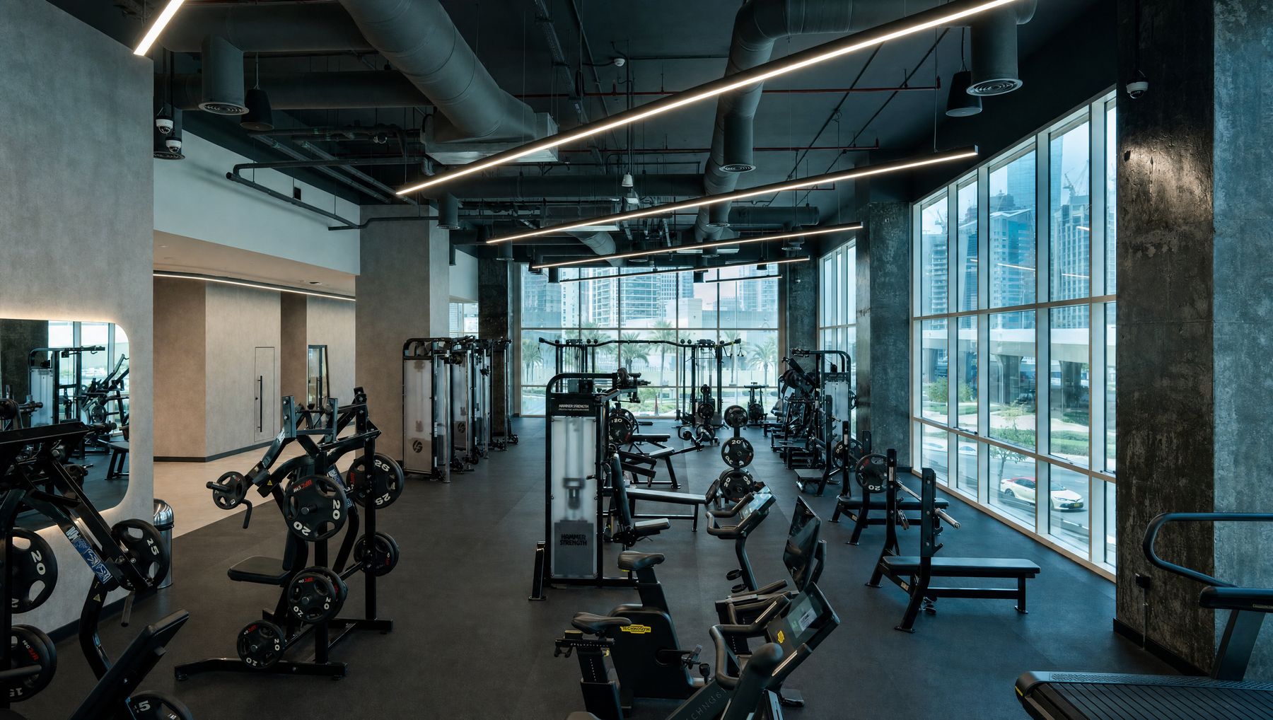 Main gym floor with machines and cardio